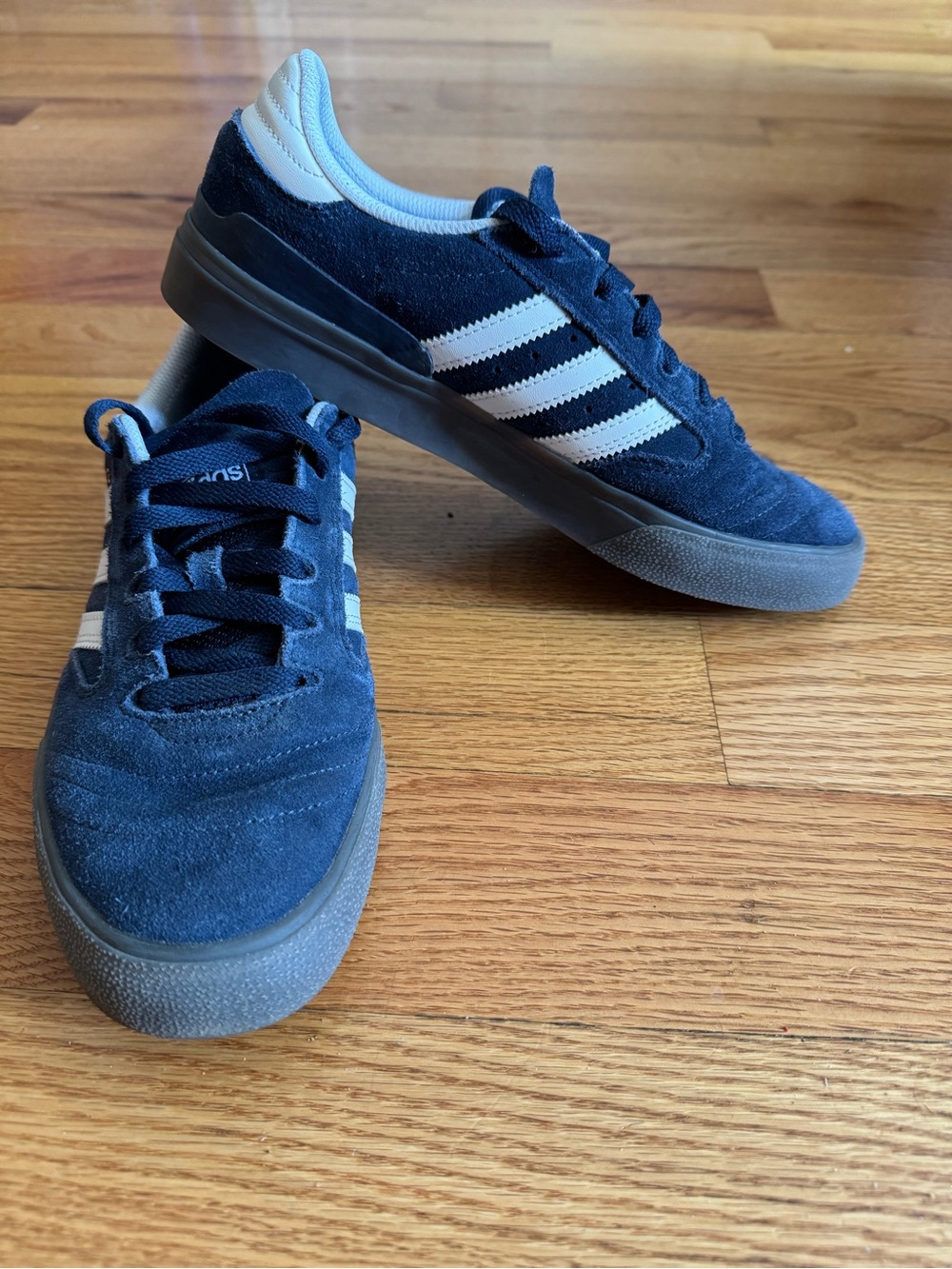 Adidas Busenitz Blue and White Suede Sneakers